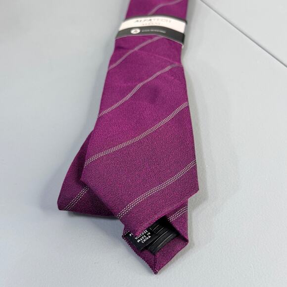 ALFANI ALFATECH Mens Necktie Louise Stripe Fusion Stain Resistant New - Picture 2 of 9